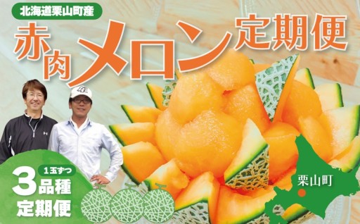 【先行予約】栗山町産赤肉メロン食べ比べ定期便