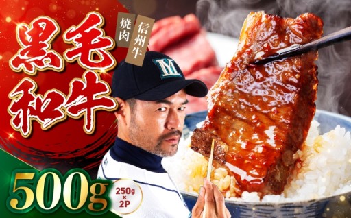 たかどや牧場産 黒毛和牛 信州牛 焼肉 500g