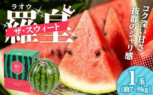 【先行予約・26年6月以降発送】日田西瓜(すいか)（羅皇ザ・スウィート） 1玉 7~9kg