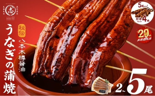 【人気 急上昇】国産 うなぎ 肉厚 160g×2尾～5尾 限定 肝串 セット ＜計320～800g以上＞