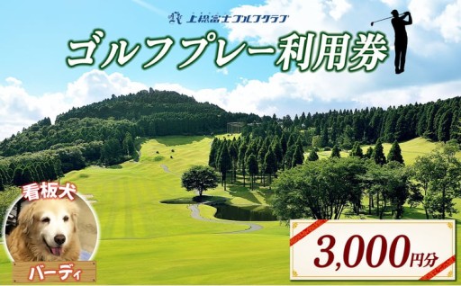 上総富士ゴルフクラブ 利用券 【3,000円分】 