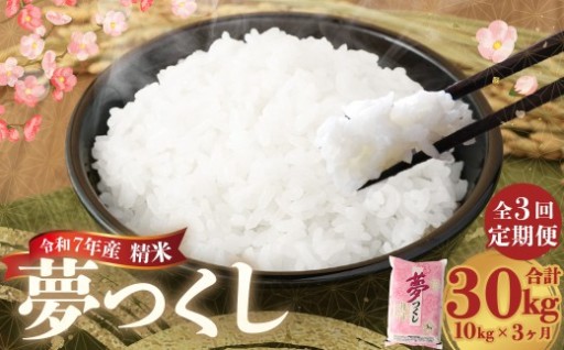 【3ヶ月定期便】 精米 食味鑑定士厳選夢つくし 10kg（5kg×2袋）×3回