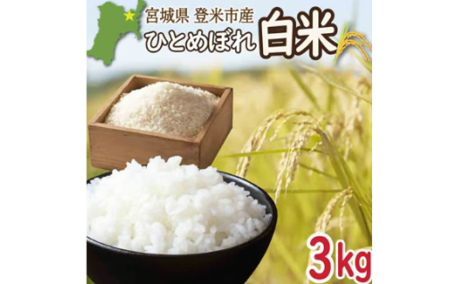 ≪令和7年産≫ 宮城県登米市産 ひとめぼれ 3kg