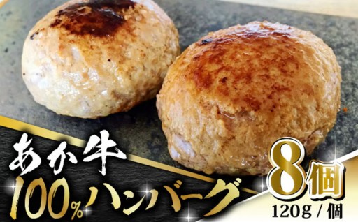 2018年度「日本ギフト大賞熊本賞受賞」　あか牛 100% ハンバーグ 120g × 8個
