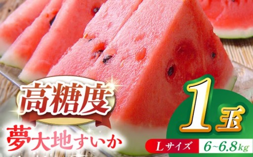 夢大地かもと すいか 1玉 Ｌサイズ（約6kg～6.8kg）