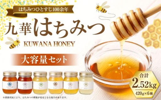 舘養蜂場本店 九華はちみつ大容量セット 420g×6本