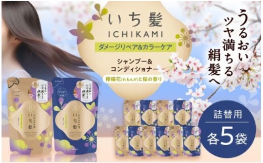 【日本の髪を本質から】いち髪 ダメージリペア＆カラーケア 詰替用 10袋セット