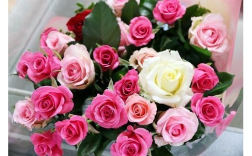 【約20本】生産者直送 有機栽培 朝切りバラの花束