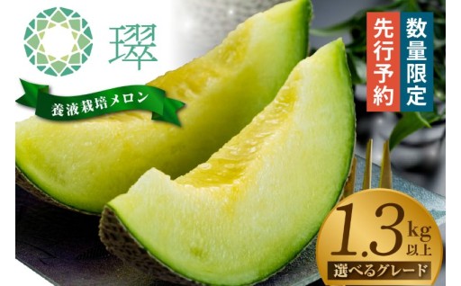 【先行予約】🍈養液栽培メロン「璻」1玉🍈【選べるグレード】（糖度12度～14度以上、重さ1.3㎏以上）