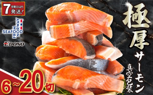【スピード配送】 極厚 サーモン 2切 真空包装 【選べる容量】 6切～20切