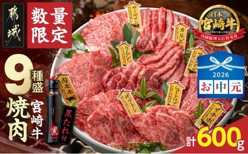 都城市より～【お中元】【数量限定】宮崎牛9種盛り焼肉セット