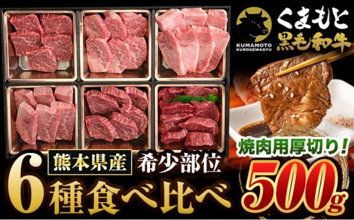 くまもと黒毛和牛希少部位6種盛500g A4-A5ランク焼肉