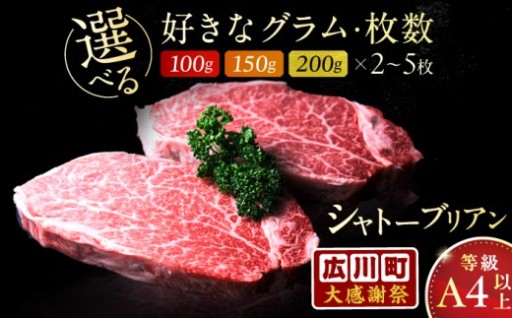 【新登場！】贅沢シャトーブリアン(選べるグラム数×枚数)