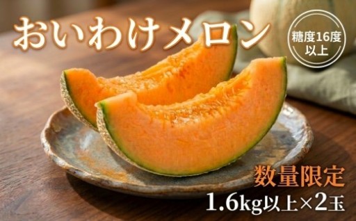 おいわけメロン 糖度16度以上　1.6kg以上×2玉入