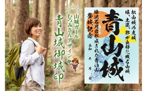 ＼緑泥石片岩の山に築城された青山城の御城印／