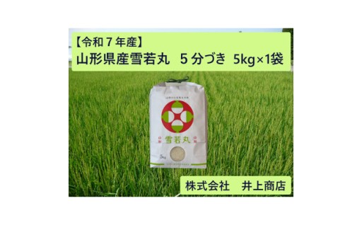 令和7年産山形県産雪若丸　5分づき5kg×1袋【1728611】