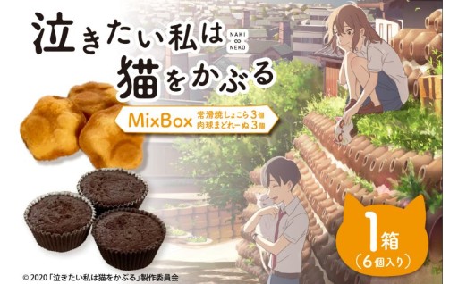 映画「泣きたい私は猫をかぶる」とのコラボ焼菓子MixBox　肉球マドレーヌ3個と常滑焼ショコラ3個の計6個セット