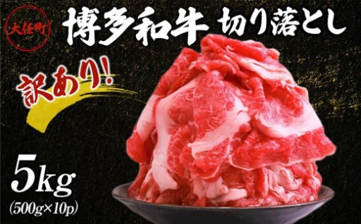 訳あり！博多和牛切り落とし　5kg(500ｇ×10ｐ）