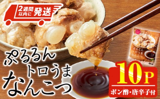 ＜2週間以内発送！＞ぷるるん トロうま なんこつ (計10P・へべすポン酢、一味唐辛子付き) 