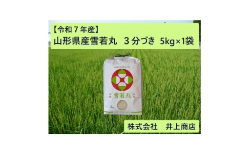 令和7年産山形県産雪若丸　3分づき5kg×1袋【1728617】
