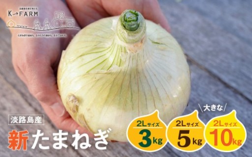 【新たまねぎ】淡路島たまねぎ 大きな2Lサイズ 3kg・5kg・10kg