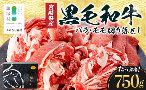 宮崎県産黒毛和牛 切り落とし 約750g