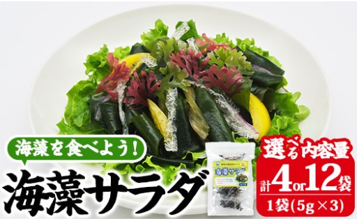 ＜内容量が選べる＞ 海藻サラダ (計4袋or12袋・1袋3P入) 