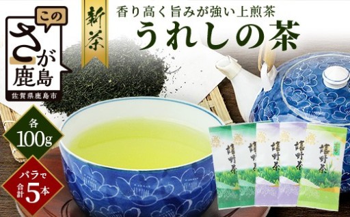新茶 お茶 上煎茶 500g (100g×5本) 佐賀県 鹿島市 うれしの茶 嬉野茶