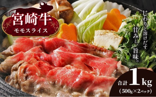 宮崎牛 モモスライス 合計1kg　A4～A5等級