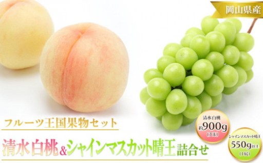  2026年 清水 白桃 3玉合計 約900g （1玉約300g） シャインマスカット 晴王 1房 550g以上