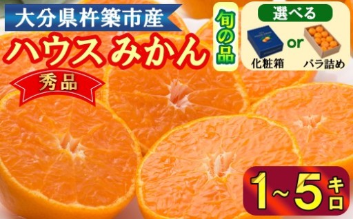 【容量が選べる】ハウスみかん 1kg～5kg秀品