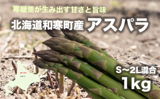 北海道和寒町産アスパラ 1kg S~2L混合