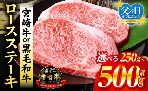 【宮崎県宮崎市】宮崎牛or黒毛和牛ロースステーキ