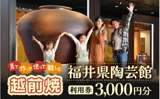 福井県陶芸館 利用券3,000円🌻陶芸体験・資料館・お買い物・お抹茶に使える♪