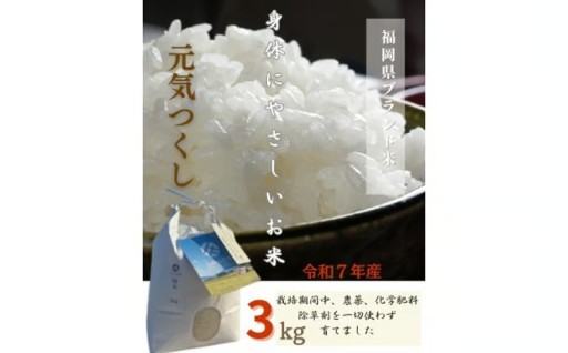 【栽培期間中、農薬・化学肥料を一切使わず育てたお米】身体にやさしいお米 3kg