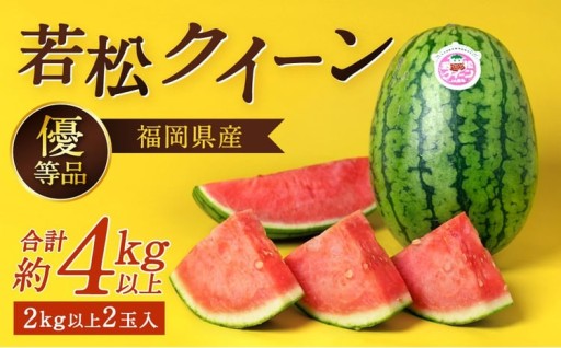 福岡県 北九州市 若松産 【優等品】 若松クイーン 約4kg以上 (約2kg以上2玉入り)