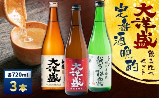 【定番酒晩酌セット】大洋盛セットHSW（720ml飲み比べ3本セット）