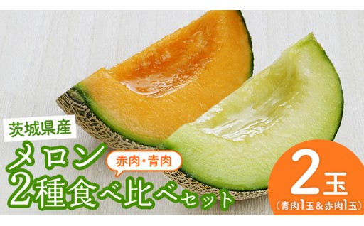 ＼２種食べ比べ！／青肉・赤肉メロンセット