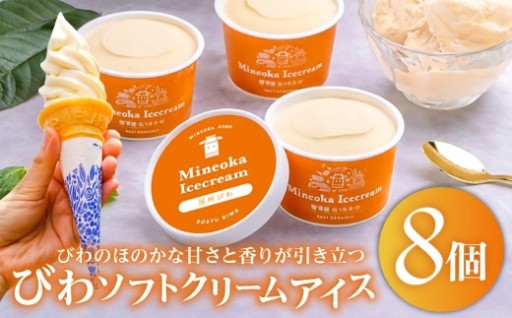 びわソフトクリームアイス8個セット 