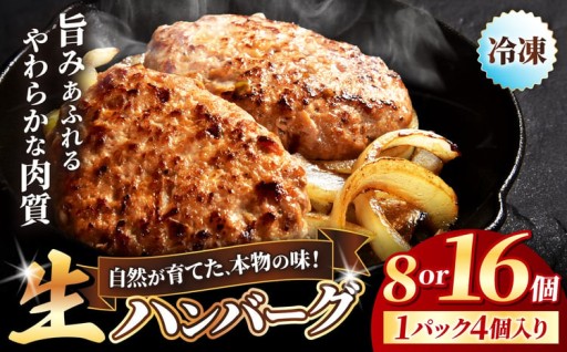 冷凍 ハンバーグ 生 選べる 内容量 8個入り / 16個入り