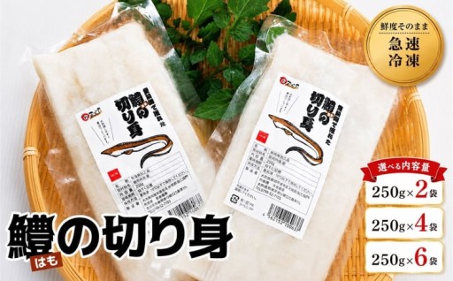 【数量限定】鱧（はも）の切り身 選べる 内容量 250g × 2袋/4袋/6袋