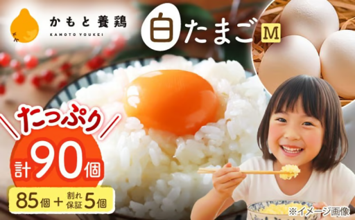 幸せを運ぶこだわりの白たまご M玉 90個