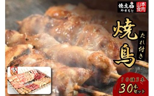鶏の鮮度が違います！焼鳥たれ付き10種3本