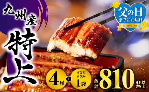 【宮崎県宮崎市】九州産うなぎ蒲焼4尾きざみ1袋付
