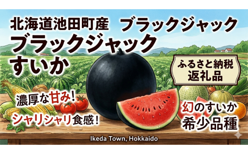 【数量限定】北海道池田町の新名物！極上の甘さ「ブラックジャックスイカ」