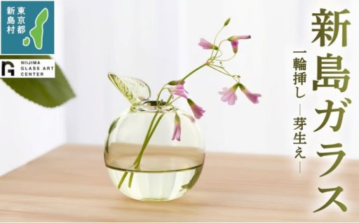 東京都新島産 新島ガラス 芽生え一輪挿し 花器