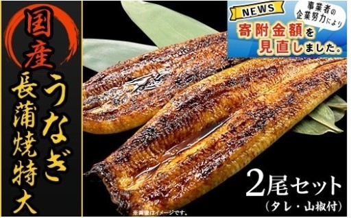 寄附金額を見直しました！国産うなぎ長蒲焼特大2尾セット