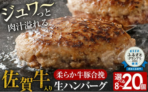 【リピーター多数！】ハンバーグ 佐賀牛入り 選べる 120g 8個 12個 20個🐂