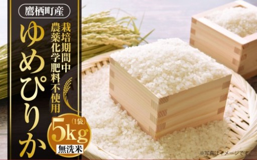 【令和7年産】 ゆめぴりか （ 無洗米 ） 栽培期間中農薬化学肥料不使用 5kg