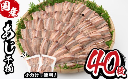 九州産あじ干物(5枚×8P・計40枚)